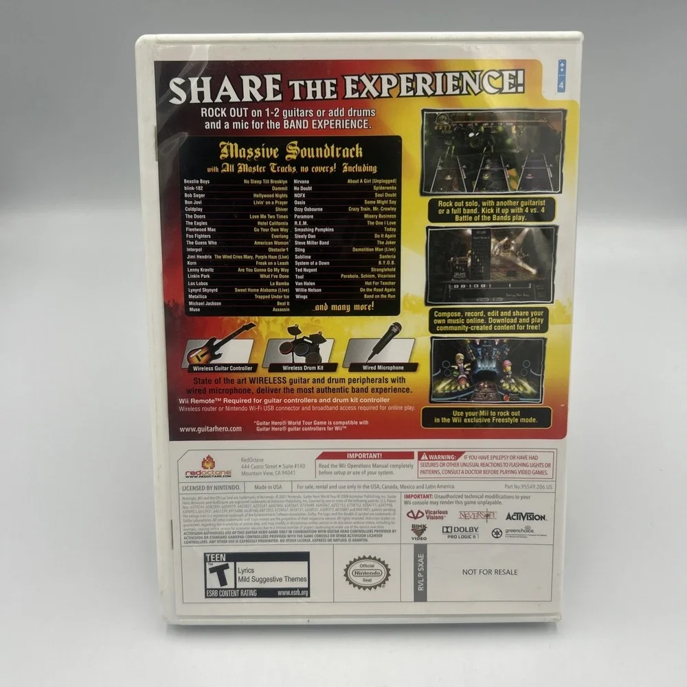 Guitar Hero: World Tour (Nintendo Wii, 2008) CIB Complete